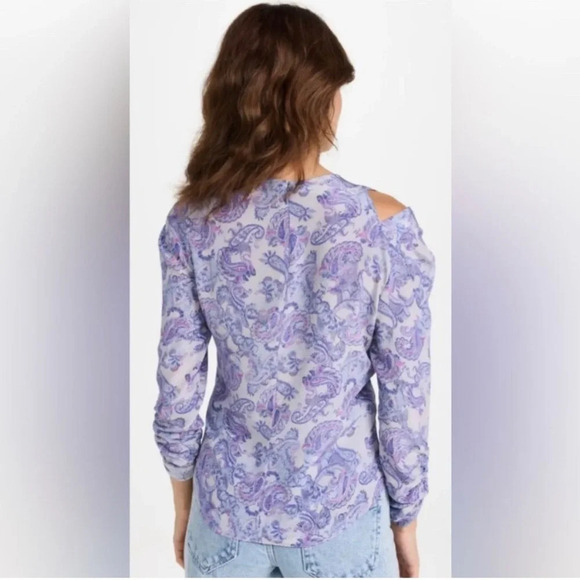 NWOT Isabel Marant Torence Paisley Silk Cut-Out Top size 38/ us size 6 - Picture 3 of 8
